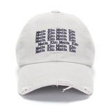 LETTERING WASHED BALL CAP IN LIGHT GREY