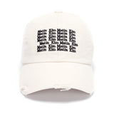 LETTERING WASHED BALL CAP IN IVORY