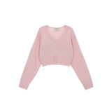 MATIN STITCH POINT CROP CARDIGAN IN LIGHT PINK