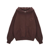 OBLIQUE POCKET HOODY IN BROWN