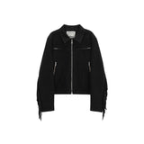 FRINGE SUEDE JACKET FOR WOMEN IN BLACK