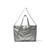 BIG COATING TOTE BAG IN DARK SILVER