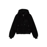 LOGO POINT FLEECE HOODY JUMPER FOR WOMEN IN BLACK