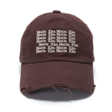 LETTERING WASHED BALL CAP IN BROWN