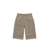 FRONT POCKET BERMUDA PANTS IN BEIGE