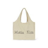 MATIN CRACKED LOGO ECOBAG IN LIGHT BEIGE