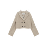 TAILORED DOUBLE CROP COAT IN BEIGE