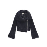 TWO WAY KNIT CARDIGAN JACKET IN BLUE