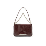 GLOSSY LEATHER MICRO BAG IN BURGUNDY